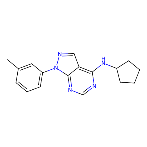 N-cyclopentyl-1-(3-methylphenyl)-1H-pyrazolo[3,4-d]pyrimidin-4-amine structure