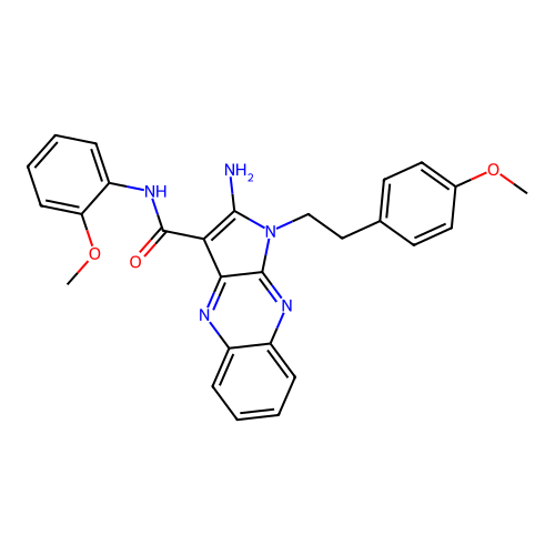 2-amino-1-(4-methoxyphenethyl)-N-(2-methoxyphenyl)-1H-pyrrolo[2,3-b]quinoxaline-3-carboxamide structure