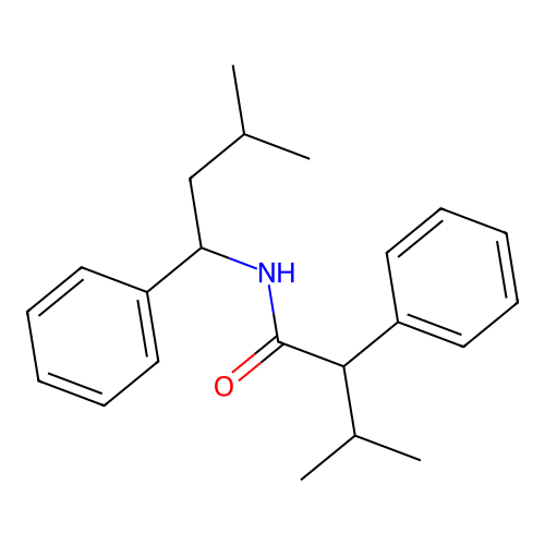 3-methyl-N-(3-methyl-1-phenylbutyl)-2-phenylbutanamide structure