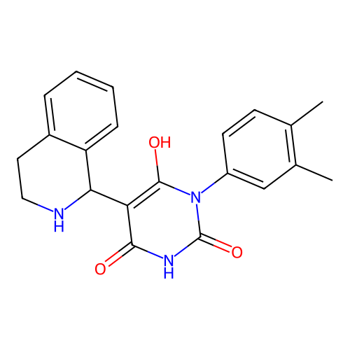 1-(3,4-dimethylphenyl)-6-hydroxy-5-(1,2,3,4-tetrahydroisoquinolin-1-yl)pyrimidine-2,4-dione structure