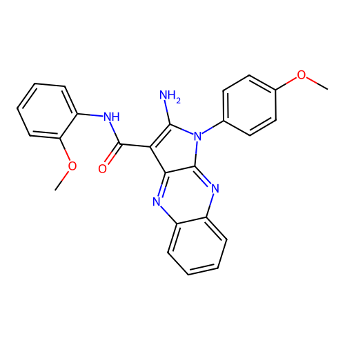 2-amino-N-(2-methoxyphenyl)-1-(4-methoxyphenyl)-1H-pyrrolo[2,3-b]quinoxaline-3-carboxamide structure