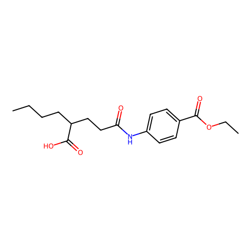 2-(3-((4-(Ethoxycarbonyl)phenyl)amino)-3-oxopropyl)hexanoic acid structure