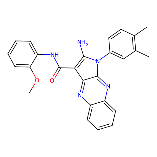 2-amino-1-(3,4-dimethylphenyl)-N-(2-methoxyphenyl)-1H-pyrrolo[2,3-b]quinoxaline-3-carboxamide structure
