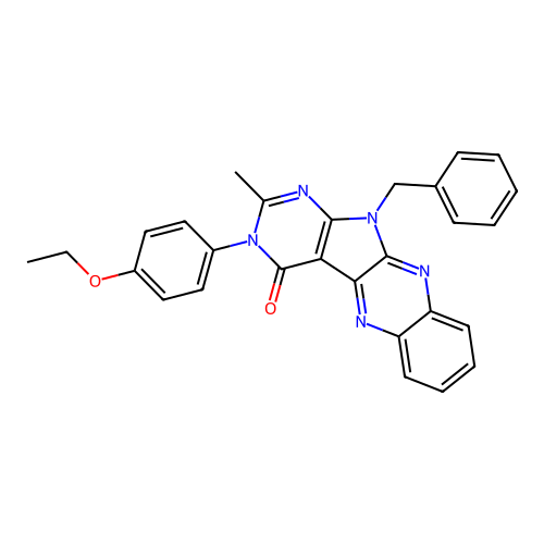 11-benzyl-3-(4-ethoxyphenyl)-2-methyl-3,11-dihydro-4H-pyrimido[5',4':4,5]pyrrolo[2,3-b]quinoxalin-4-one structure