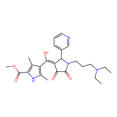 methyl 4-({1-[3-(diethylamino)propyl]-4-hydroxy-5-oxo-2-(3-pyridyl)(3-pyrrolin -3-yl)}carbonyl)-3,5-dimethylpyrrole-2-carboxylate structure