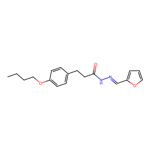 3-(4-butoxyphenyl)-N-[(E)-furan-2-ylmethylideneamino]propanamide structure
