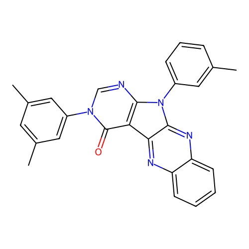 3-(3,5-dimethylphenyl)-11-(3-methylphenyl)-3,11-dihydro-4H-pyrimido[5',4':4,5]pyrrolo[2,3-b]quinoxalin-4-one structure