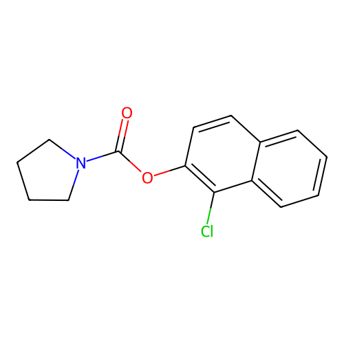 Pyrrolidine-1-carboxylic acid 1-chloro-naphthalen-2-yl ester structure