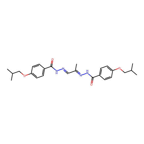 N',N''-(1E,2E)-propane-1,2-diylidenebis[4-(2-methylpropoxy)benzohydrazide] structure