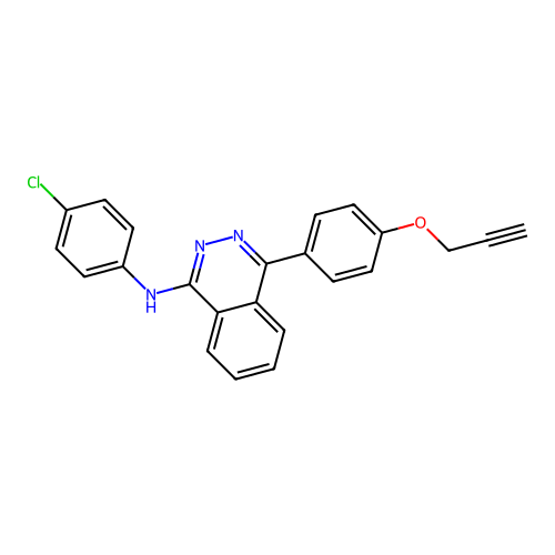 N-(4-chlorophenyl)-4-(4-(prop-2-yn-1-yloxy)phenyl)phthalazin-1-amine structure