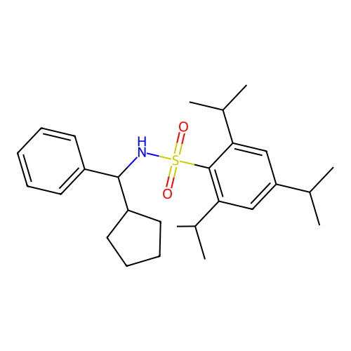 N-[cyclopentyl(phenyl)methyl]-2,4,6-tri(propan-2-yl)benzenesulfonamide structure