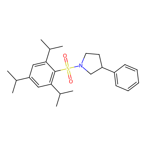 3-Phenyl-1-{[2,4,6-tri(propan-2-yl)phenyl]sulfonyl}pyrrolidine structure