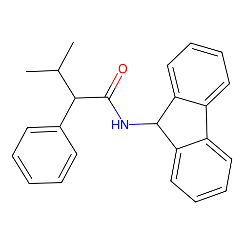 N-(9H-fluoren-9-yl)-3-methyl-2-phenylbutanamide structure
