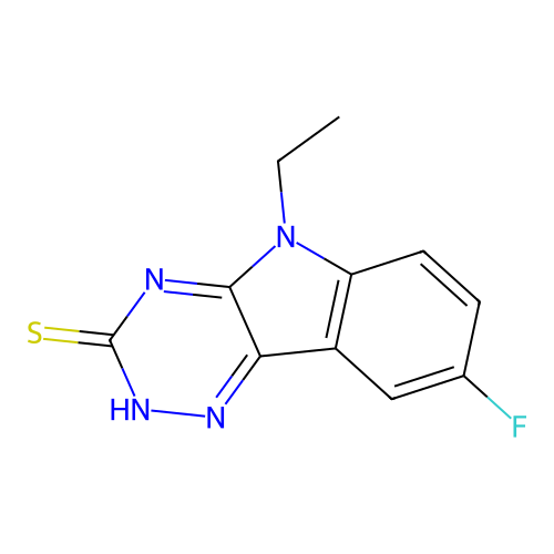 5-Ethyl-8-fluoro-5H-[1,2,4]triazino[5,6-b]indole-3-thiol structure
