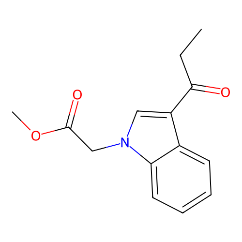 methyl (3-propanoyl-1H-indol-1-yl)acetate structure