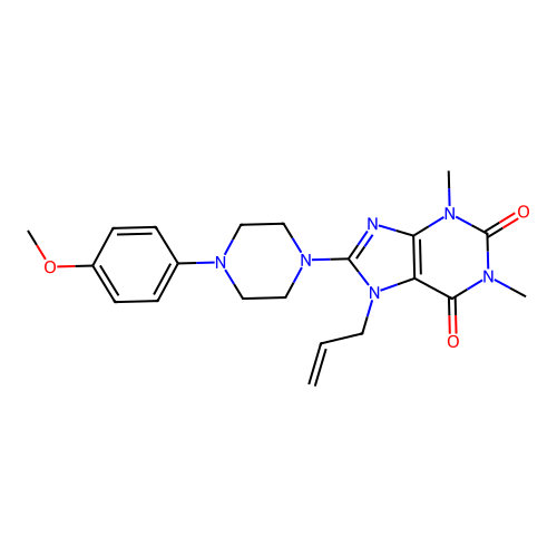 8-[4-(4-Methoxyphenyl)piperazin-1-yl]-1,3-dimethyl-7-prop-2-enylpurine-2,6-dione structure