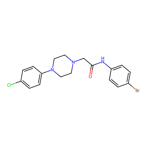 N-(4-bromophenyl)-2-[4-(4-chlorophenyl)piperazin-1-yl]acetamide structure