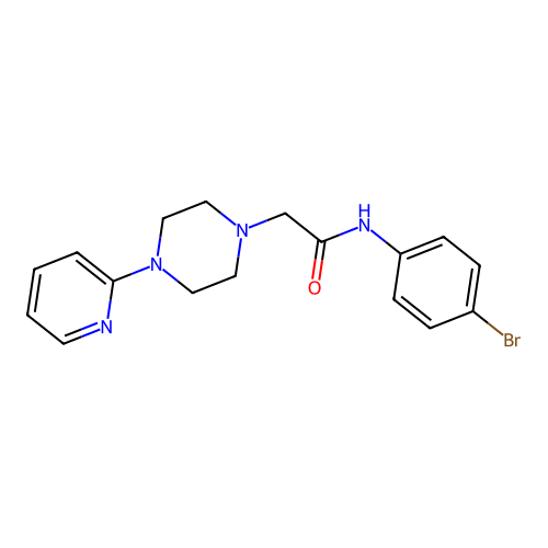 N-(4-bromophenyl)-2-[4-(pyridin-2-yl)piperazin-1-yl]acetamide structure