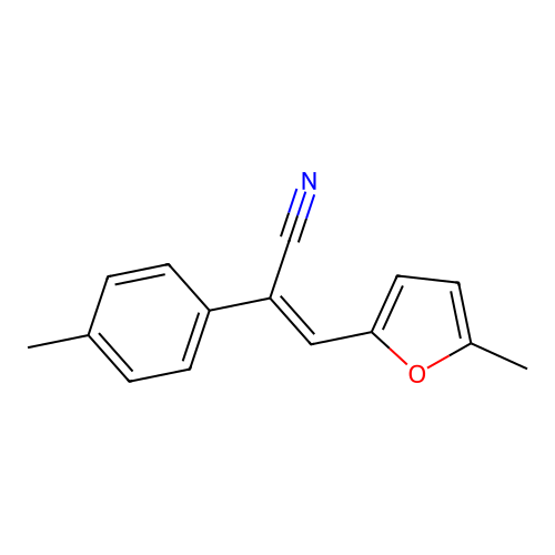 Benzeneacetonitrile, 4-methyl-alpha-[(5-methyl-2-furanyl)methylene]- structure