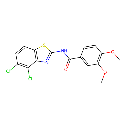 N-(4,5-dichloro-1,3-benzothiazol-2-yl)-3,4-dimethoxybenzamide structure