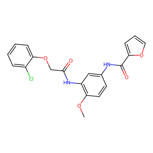 N-(3-{[(2-chlorophenoxy)acetyl]amino}-4-methoxyphenyl)-2-furamide structure