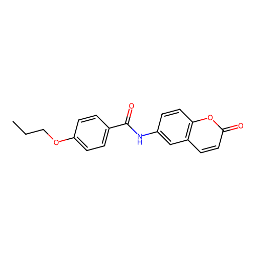N-(2-oxo-2H-chromen-6-yl)-4-propoxybenzamide structure