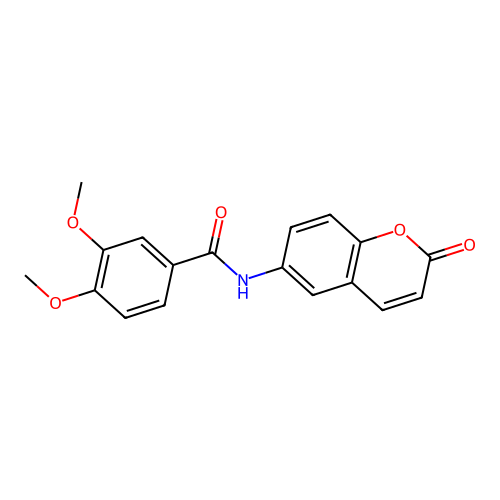 3,4-dimethoxy-N-(2-oxo-2H-chromen-6-yl)benzamide structure