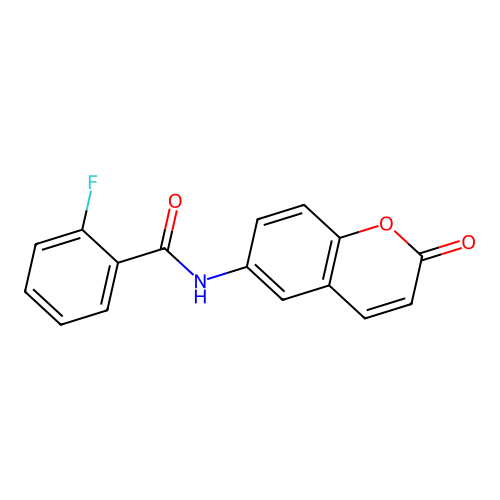 2-fluoro-N-(2-oxo-2H-chromen-6-yl)benzamide structure