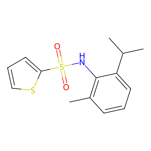 N-[2-methyl-6-(propan-2-yl)phenyl]thiophene-2-sulfonamide structure