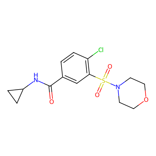4-chloro-N-cyclopropyl-3-(morpholin-4-ylsulfonyl)benzamide structure
