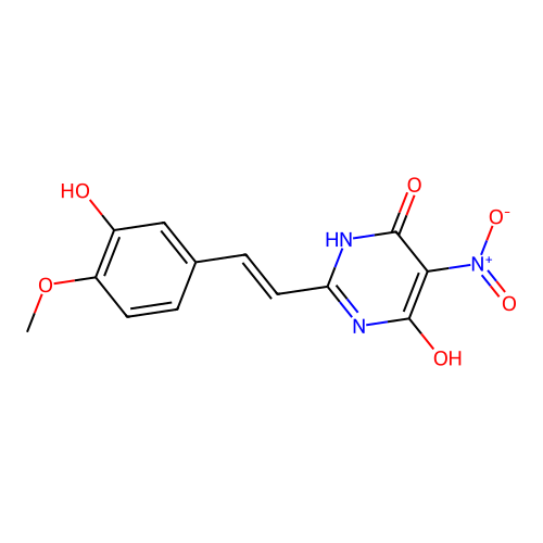 6-Hydroxy-2-[2-(3-hydroxy-4-methoxyphenyl)ethenyl]-5-nitro-4(3H)-pyrimidinone structure