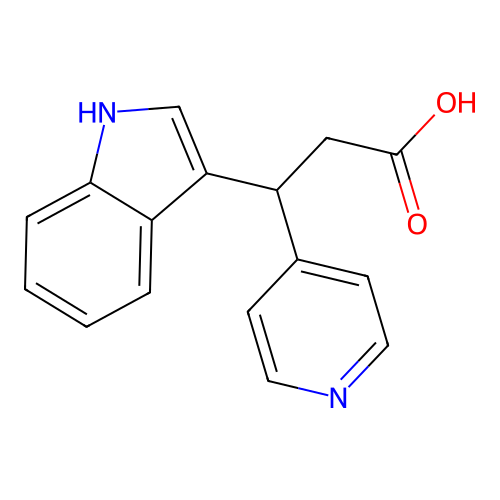 3-(1H-indol-3-yl)-3-pyridin-4-ylpropanoic acid structure