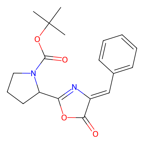 Tert-butyl 2-(4-benzylidene-5-oxo-1,3-oxazol-2-yl)pyrrolidine-1-carboxylate structure