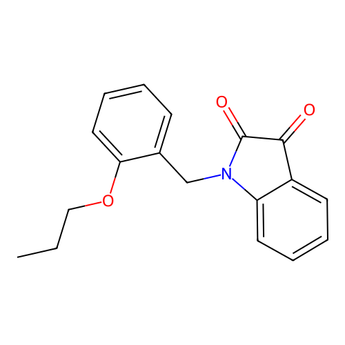 1-(2-propoxybenzyl)-1H-indole-2,3-dione structure