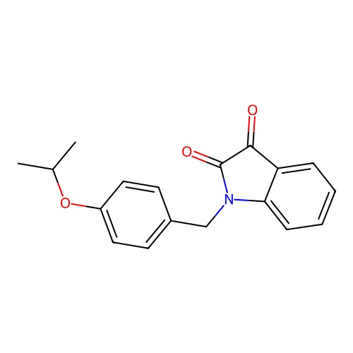 1-{[4-(propan-2-yloxy)phenyl]methyl}-2,3-dihydro-1H-indole-2,3-dione structure