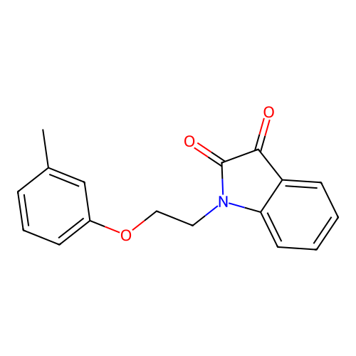 1-(2-(m-Tolyloxy)ethyl)indoline-2,3-dione structure