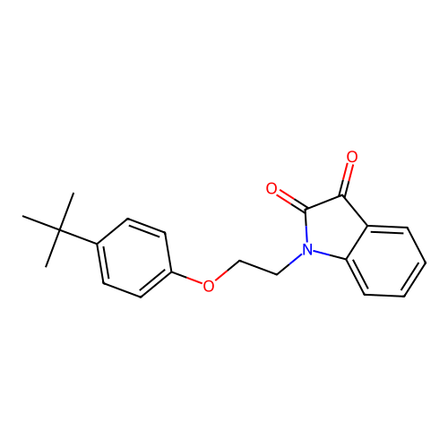 1-(2-(4-(Tert-butyl)phenoxy)ethyl)indoline-2,3-dione structure
