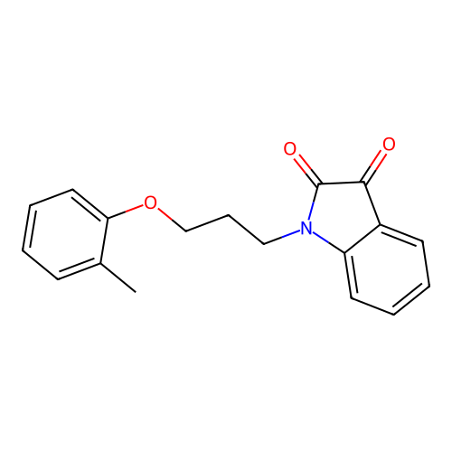 1-(3-(o-Tolyloxy)propyl)indoline-2,3-dione structure