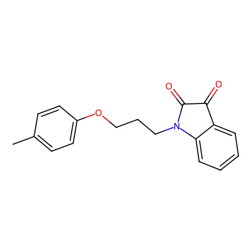 1-[3-(4-Methylphenoxy)propyl]indole-2,3-dione structure