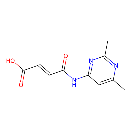 2-Butenoic acid, 4-[(2,6-dimethyl-4-pyrimidinyl)amino]-4-oxo- structure