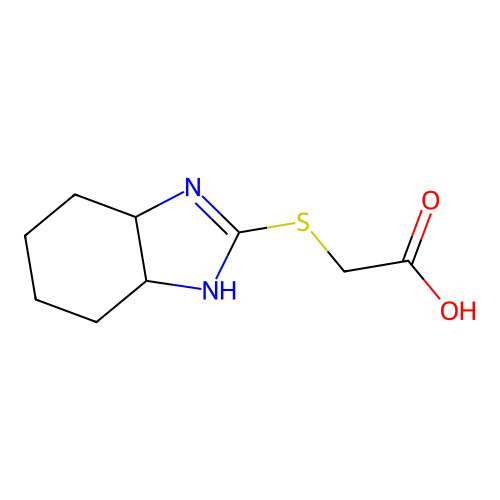 (3a,4,5,6,7,7a-hexahydro-1H-benzimidazol-2-ylsulfanyl)acetic acid structure