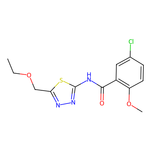 5-Chloro-N-(5-ethoxymethyl-[1,3,4]thiadiazol-2-yl)-2-methoxy-benzamide structure