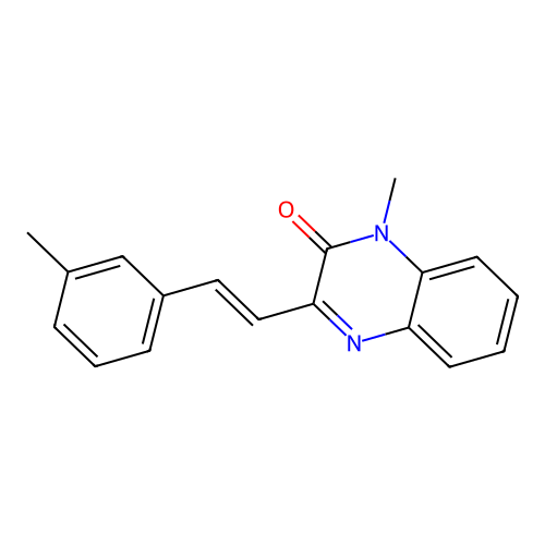 (E)-1-methyl-3-(3-methylstyryl)quinoxalin-2(1H)-one structure