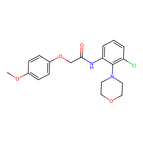 N-(3-chloro-2-morpholin-4-ylphenyl)-2-(4-methoxyphenoxy)acetamide structure
