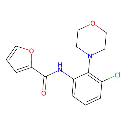 N-[3-chloro-2-(4-morpholinyl)phenyl]-2-furamide structure