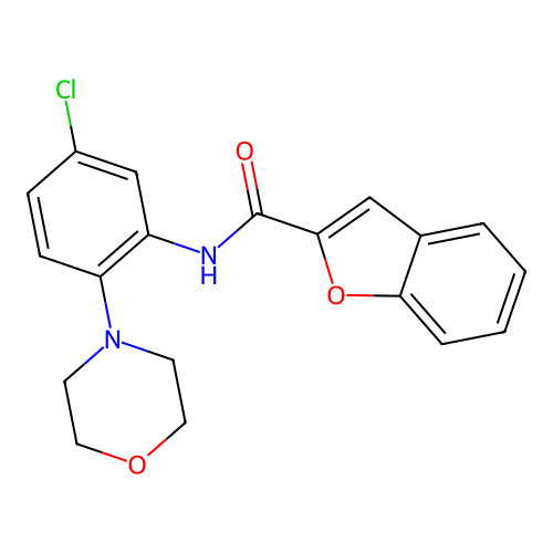 N-(5-chloro-2-morpholin-4-ylphenyl)-1-benzofuran-2-carboxamide structure