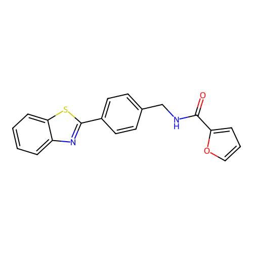 Furan-2-carboxylic acid 4-benzothiazol-2-yl-benzylamide structure