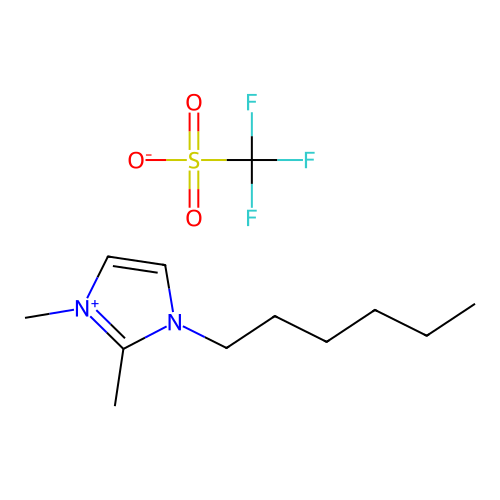 1-Hexyl-2,3-dimethylimidazolium trifluoromethansulfonate structure