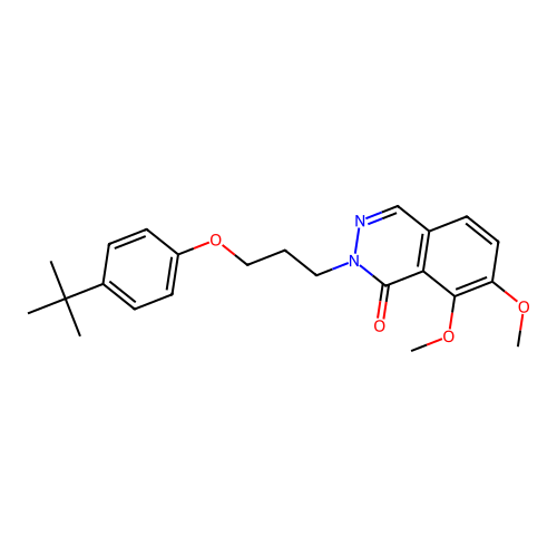 2-[3-(4-tert-butylphenoxy)propyl]-7,8-dimethoxyphthalazin-1(2H)-one structure