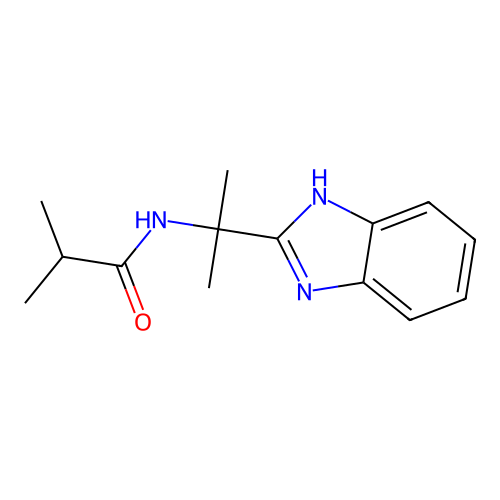 N-[2-(1H-benzimidazol-2-yl)propan-2-yl]-2-methylpropanamide structure